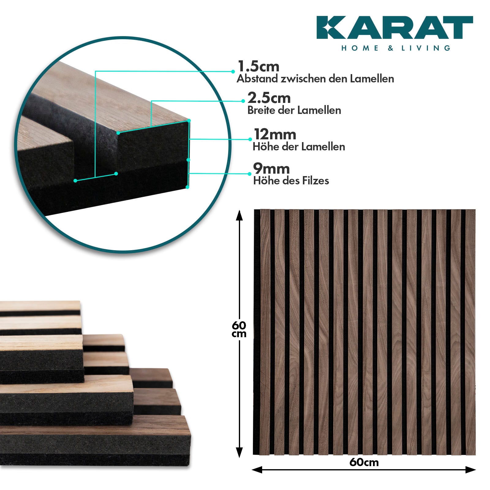 A2_fd-32419 | Black Walnut | 60 x 60 cm