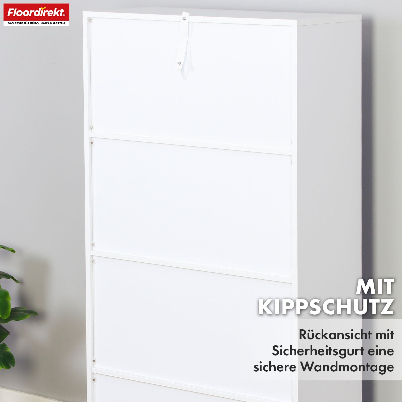 T6_Weiß, 65,5 x 30 x 129,5 cm, 8 Fächer