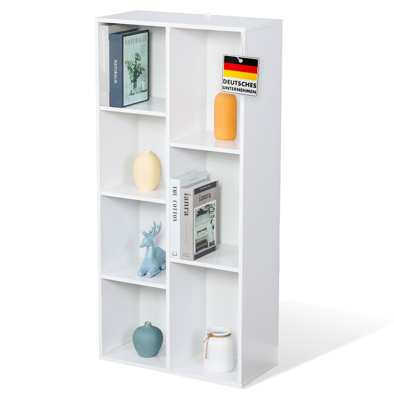 F1_Weiß, 50 x 24 x 106 cm, 7 Fächer