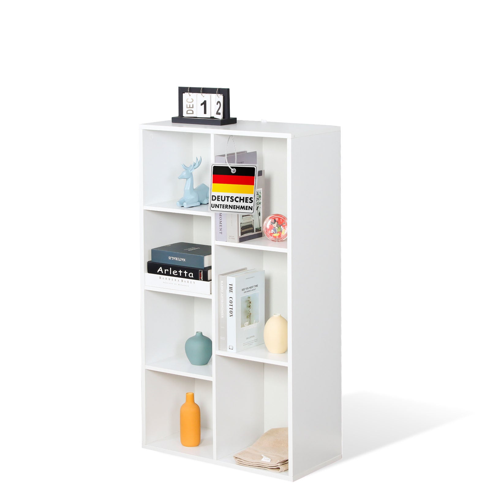 F1_Weiß, 59,6 x 29 x 108 cm, 7 Fächer