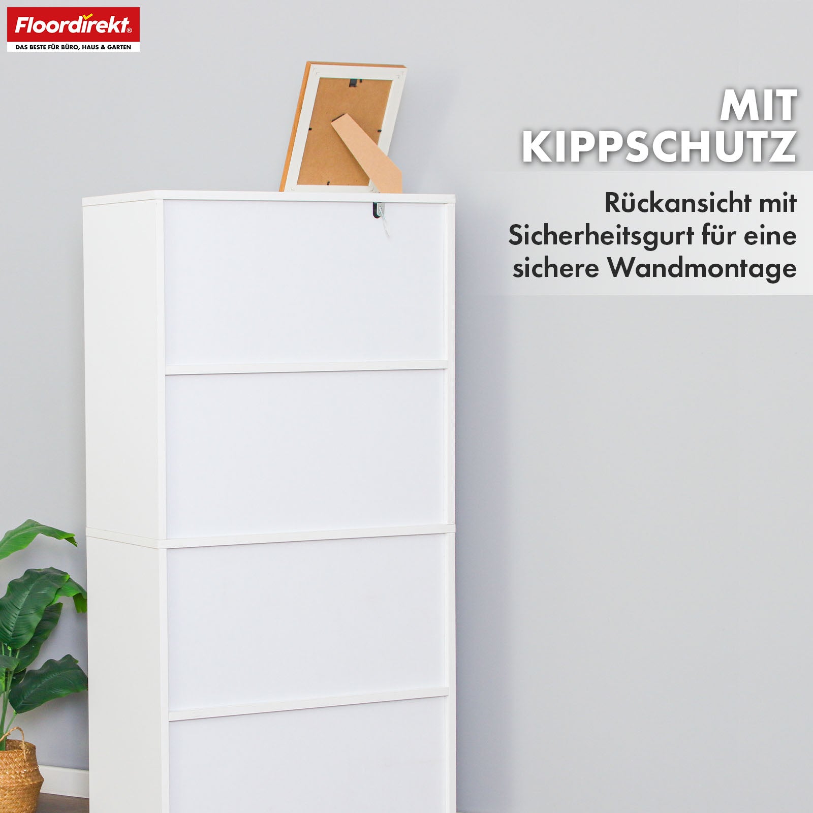 T6_Weiß, 60 x 30 x 120,5 cm, 8 Fächer