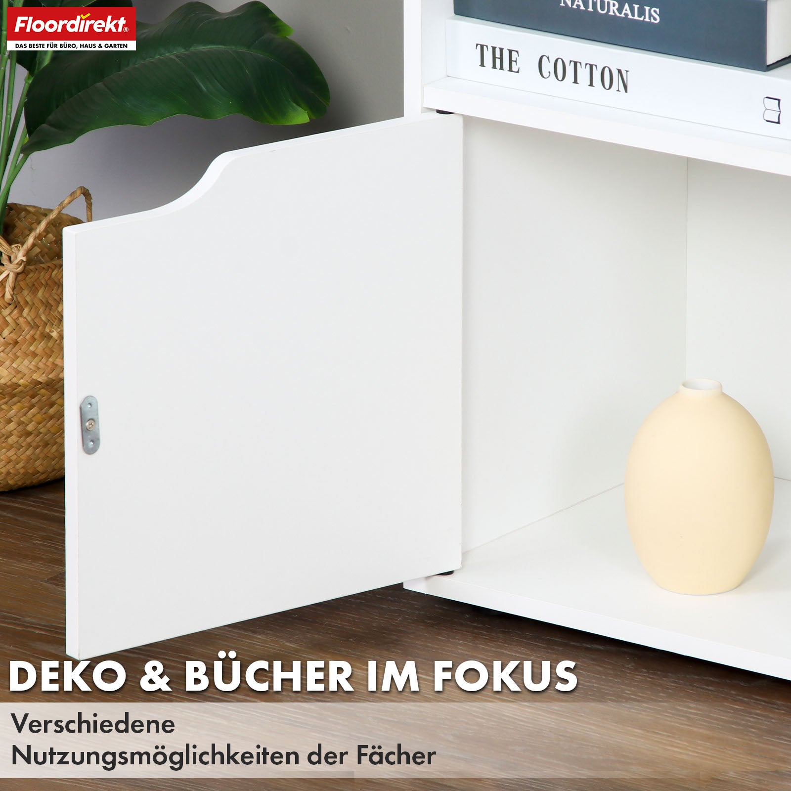 T5_Weiß, 59,6 x 29 x 91 cm, 6 Fächer