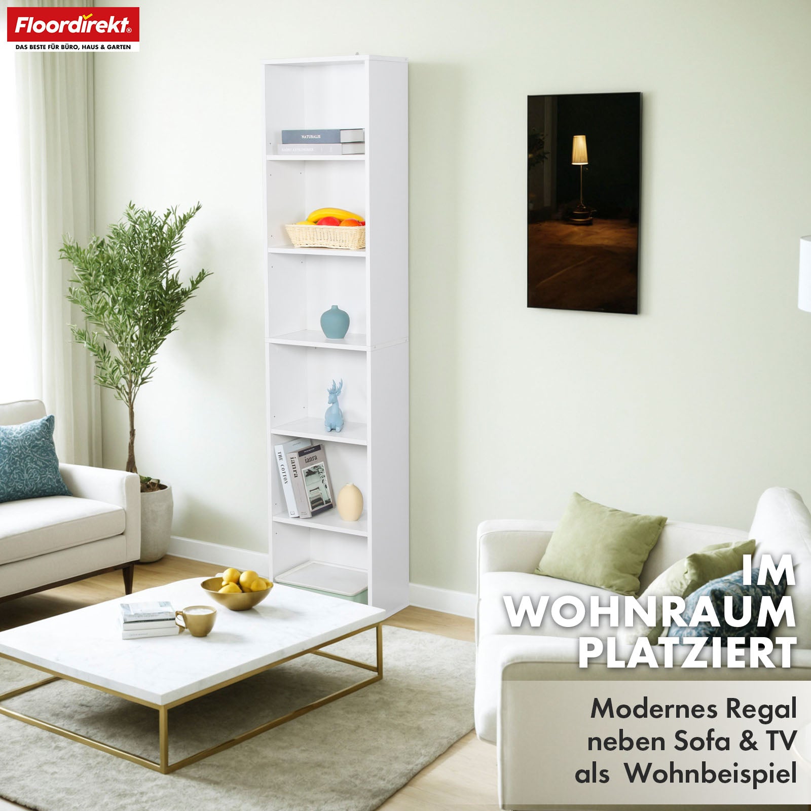 A1_Weiß, 40 x 24 x 178.5 cm (6 Etagen)