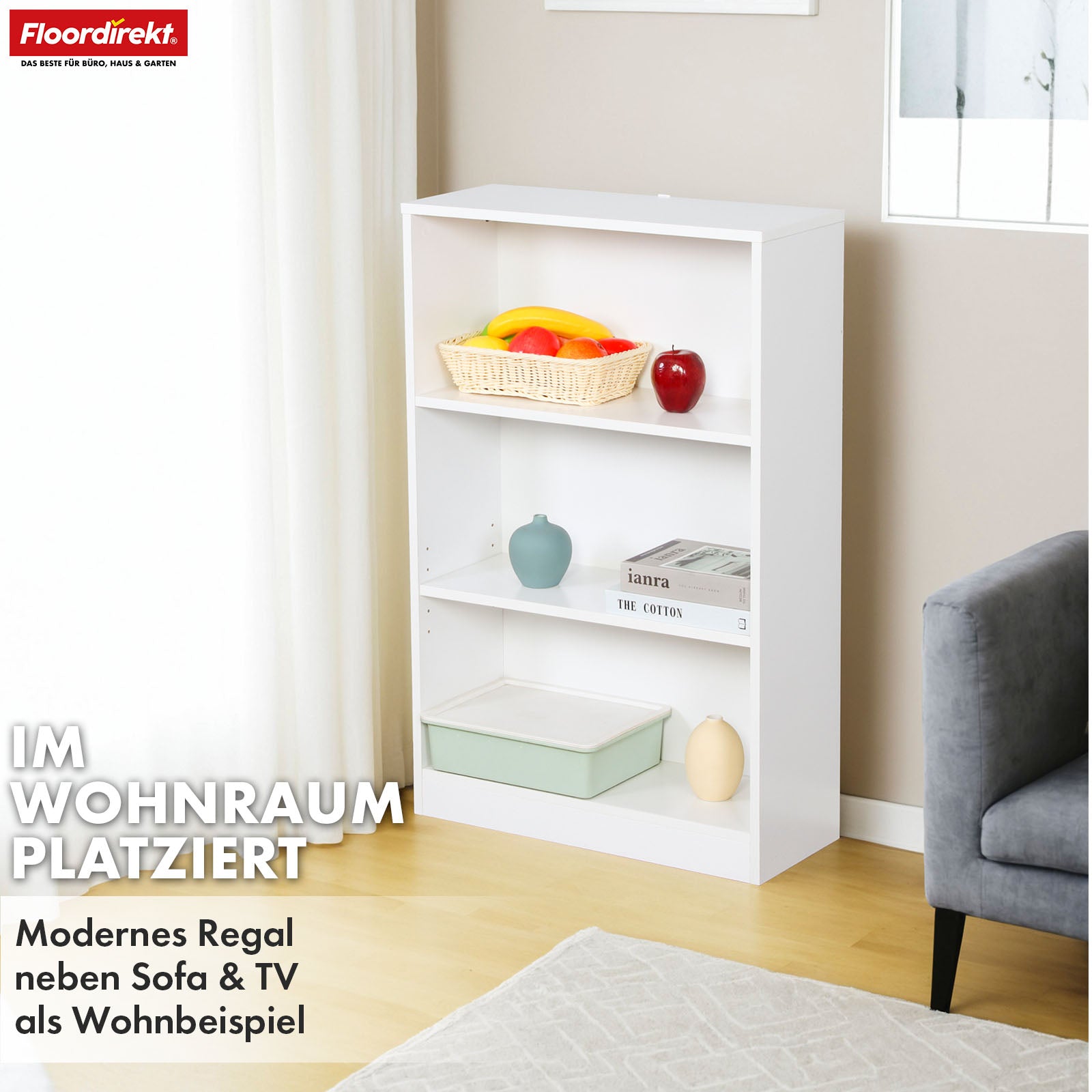 A1_Weiß, 60 x 24 x 93 cm (3 Etagen)
