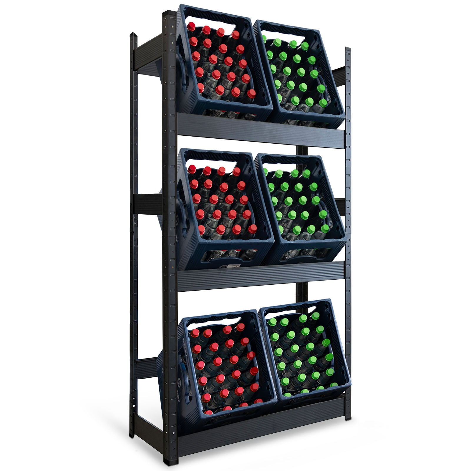 F1_Schwarz, 160 x 80 x 30 cm (6 Kästen)