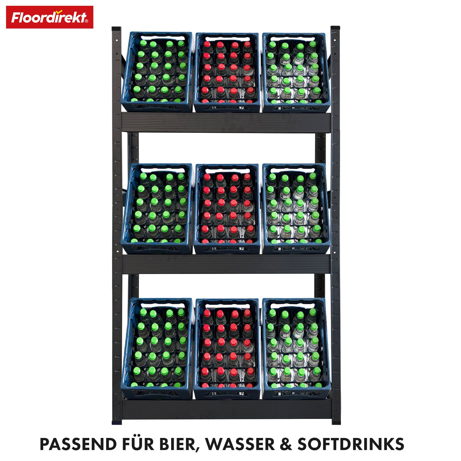 T2_Schwarz, 160 x 80 x 30 cm (6 Kästen)