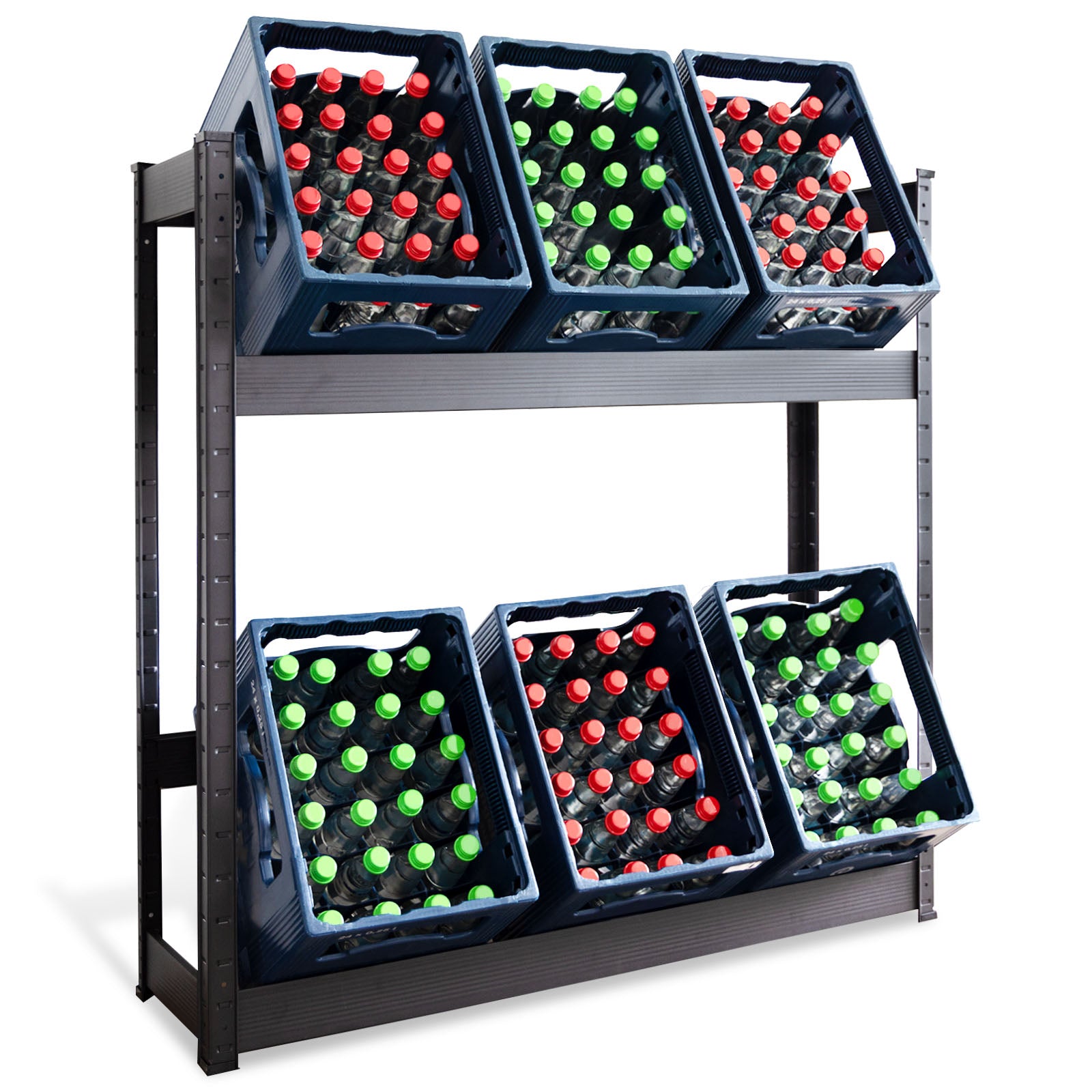 F1_Schwarz, 110 x 110 x 30 cm (6 Kästen)