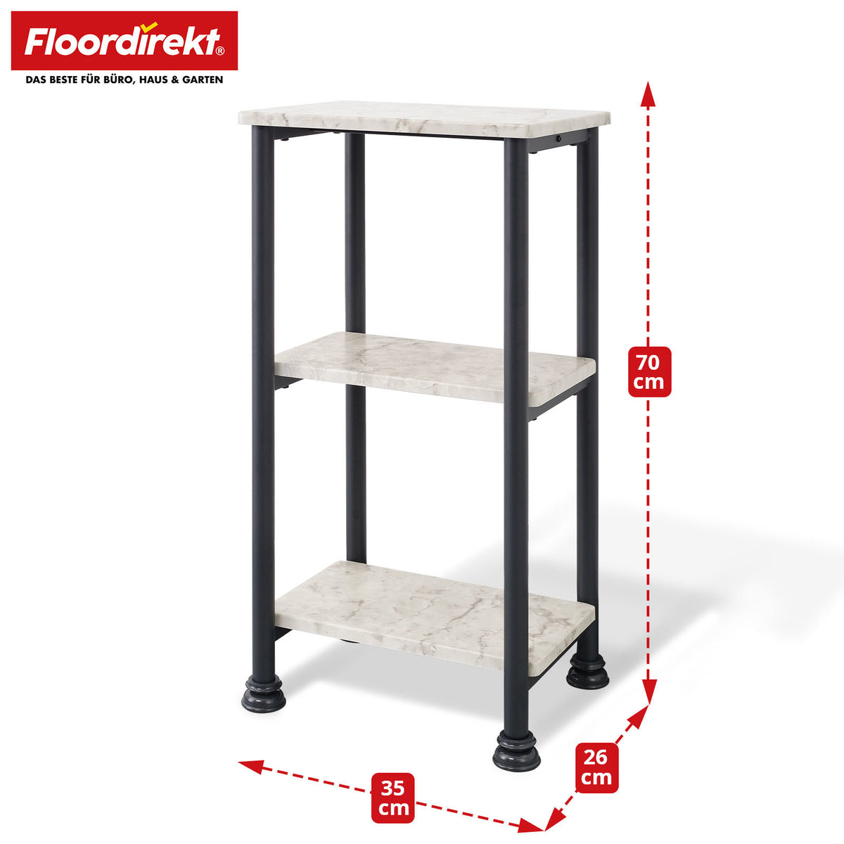 T1_Marmoroptik - 35 x 26 x 70 cm - 3 Etagen