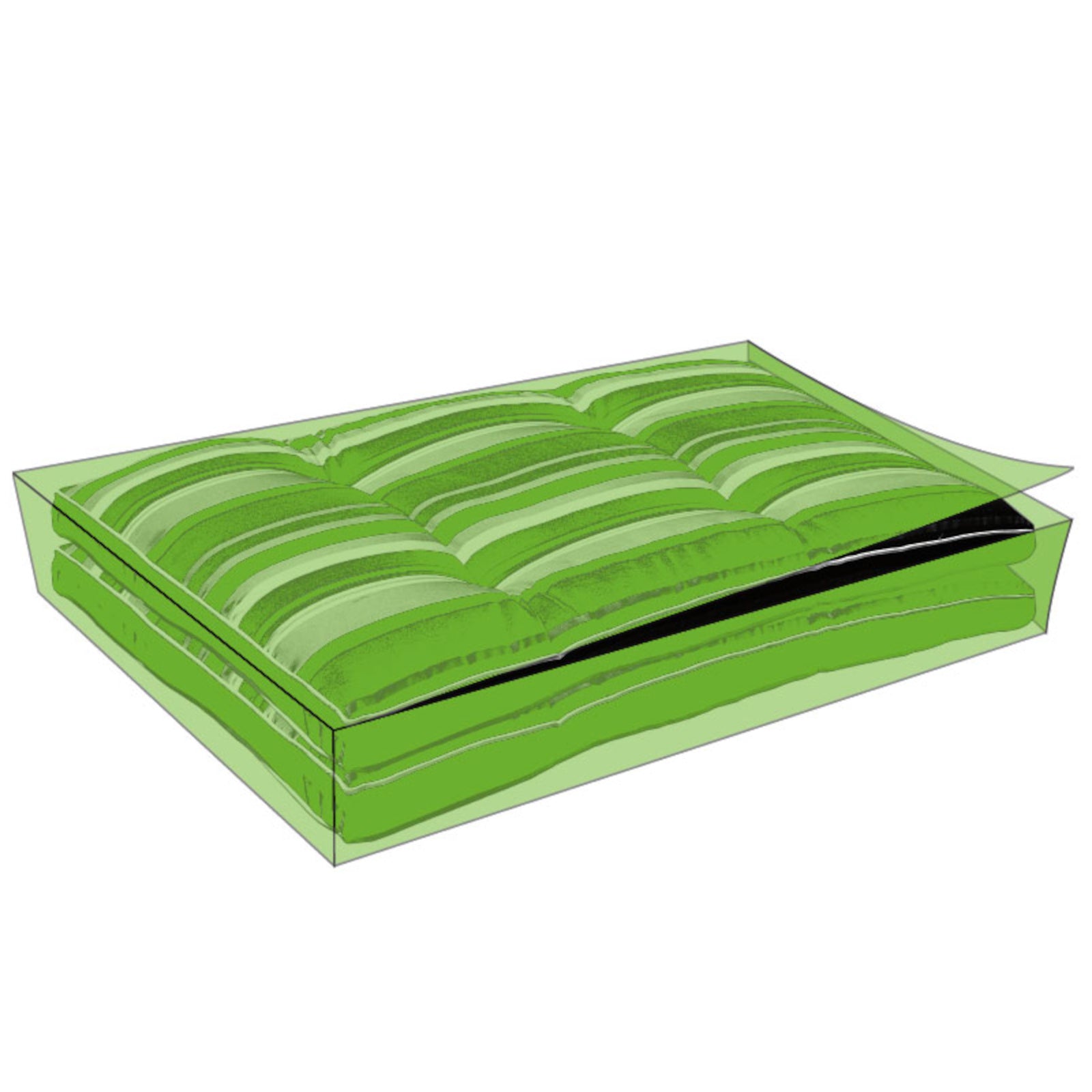 Schutzhülle Polsterauflagen | 125 x 50 x 32 cm | Grün