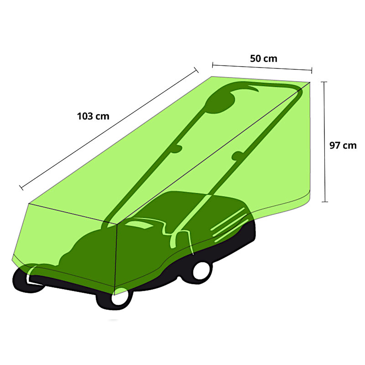Schutzhülle Rasenmäher | 103 x 97 x 50 cm | Grün