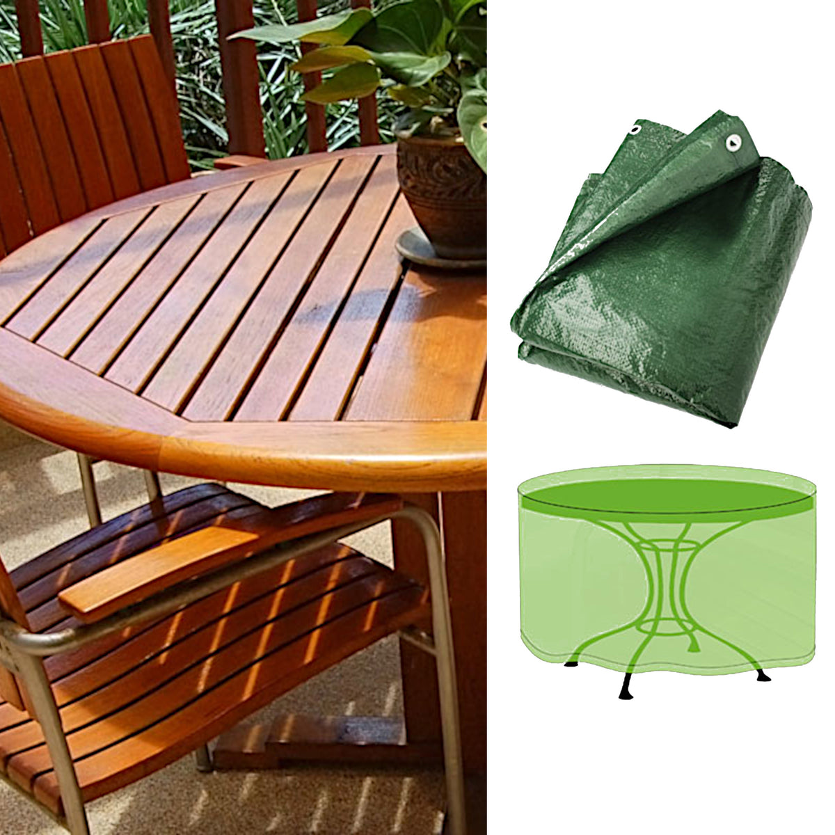Schutzhülle Sitzgruppe | Rund | Grün | 2 Größen