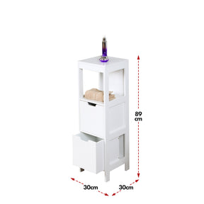 Badezimmerschrank | Ilinois | Schrank in Weiß mit drei Stauraumfächern | Praktische Aufbewahrung in elegantem Design