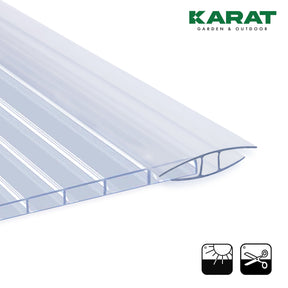 Doppelstegplatten Set | Sera | 14er Set Doppelstegplatten & Verbinder | Polycarbonat | Stärke 4 mm | 60,5 x 121 cm