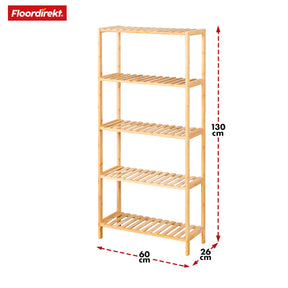 Bambus-Standregal | Ohio | Platzsparendes Holzregal mit 4 Etagen | Ideal für Bad, Schlafzimmer und Wohnzimmer