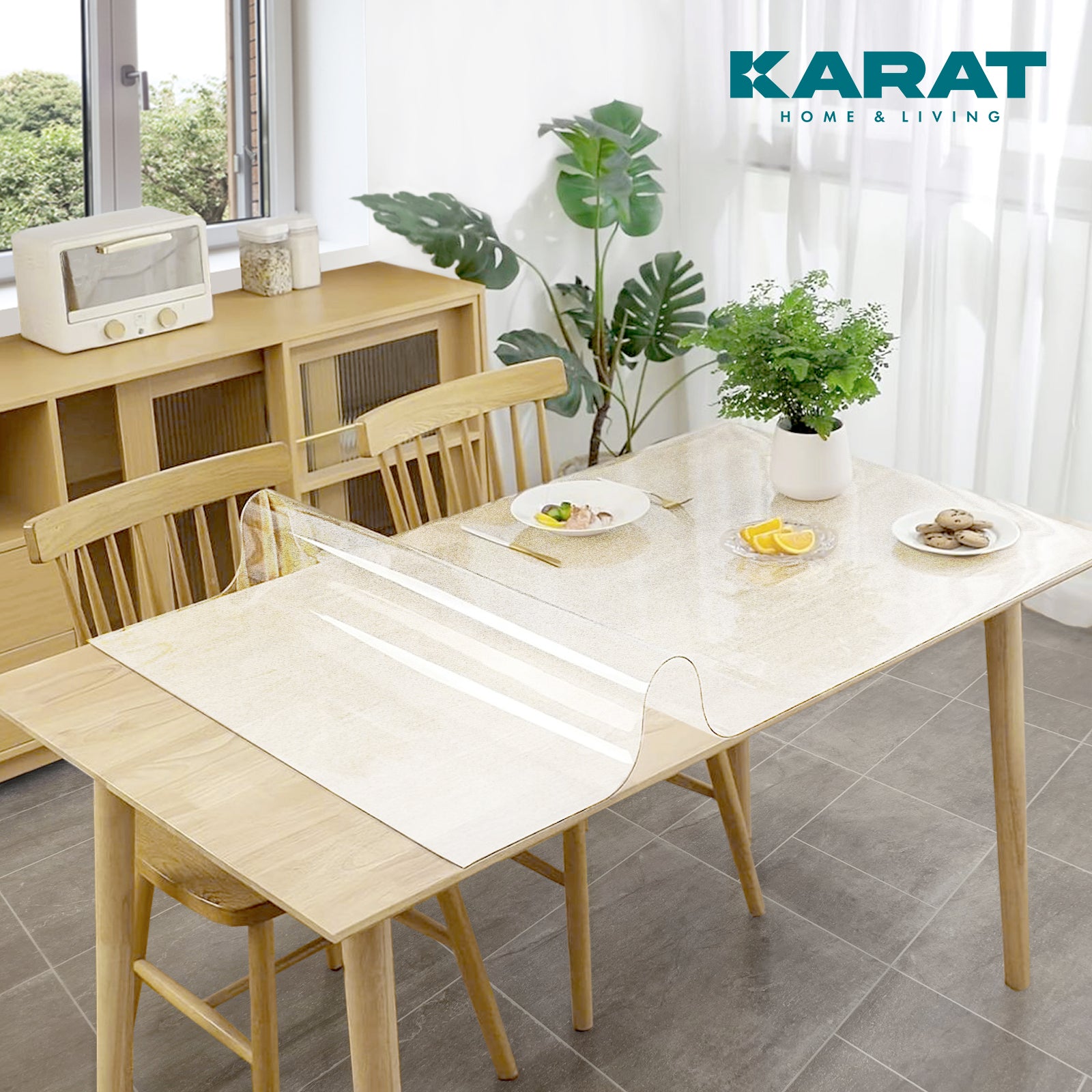 Tischfolie transparent mattiert mit geradem Schnitt | Imperial