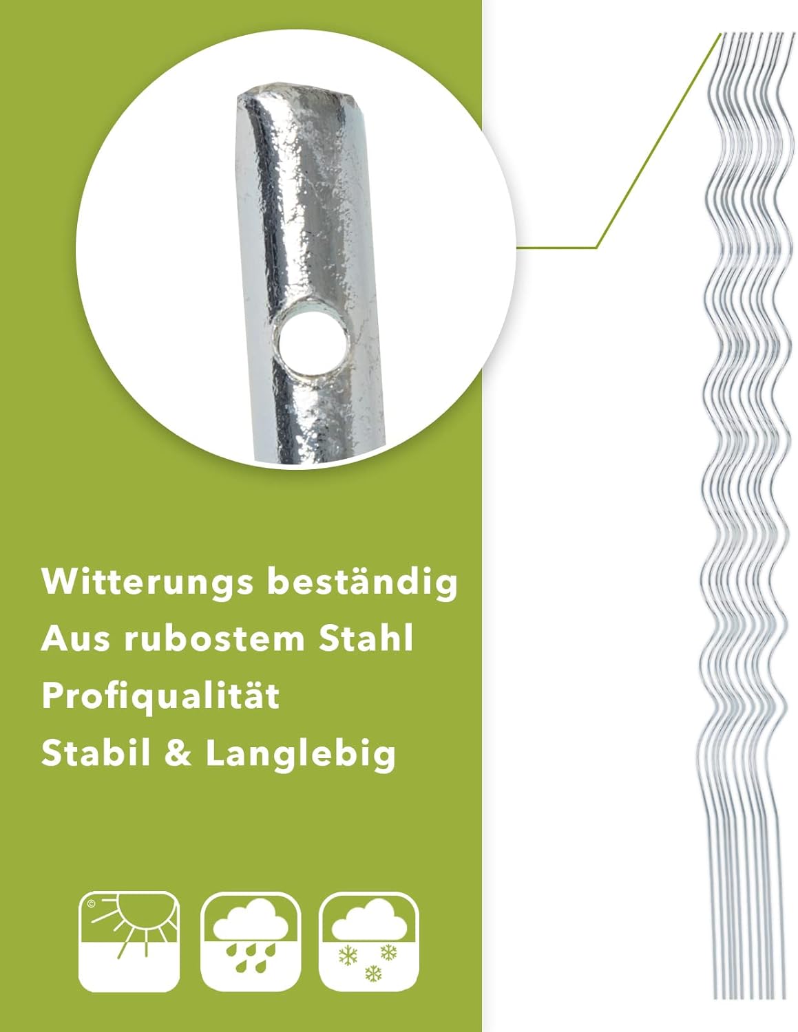Tomatenspiralstäbe oder Pflanzstäbe 10er Set inkl. Zubehörset