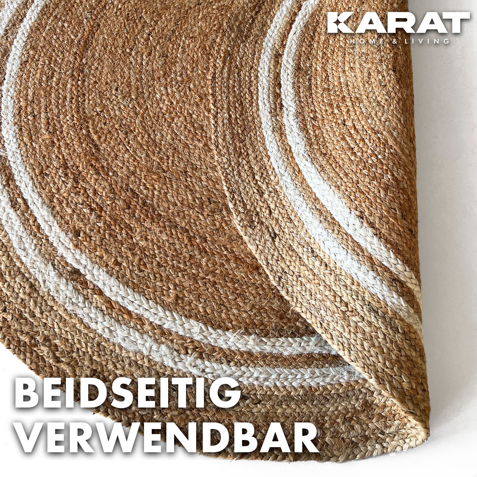 Jute-Teppich Mumbai | Rund | Handgewebt | Aus Naturfasern