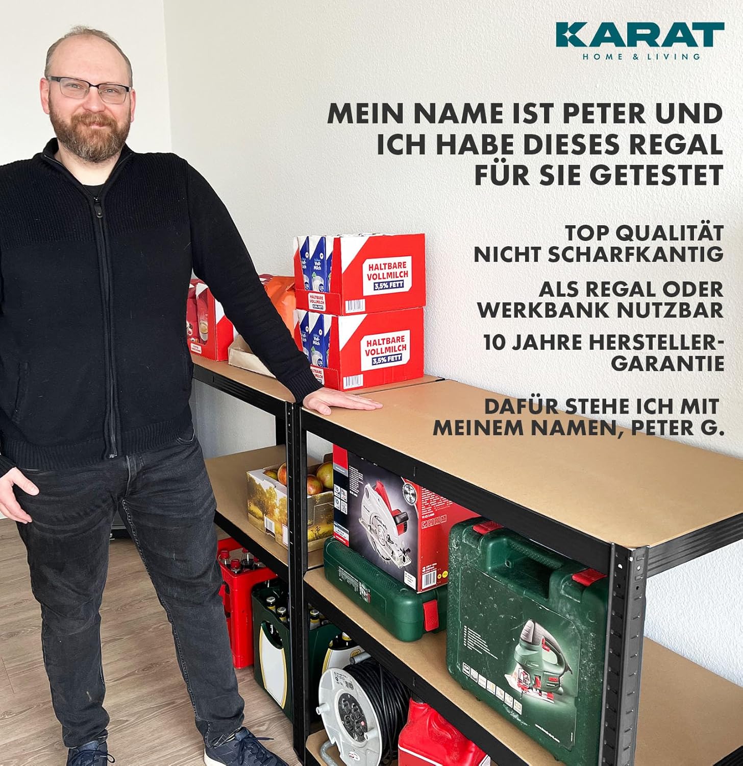 Schwerlastregal | Schwarz | Traglast bis 1250 kg | Individuell einsetzbar