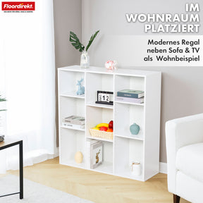 A1_Weiß, 97,7 x 30 x 97,7 cm, 9 Fächer