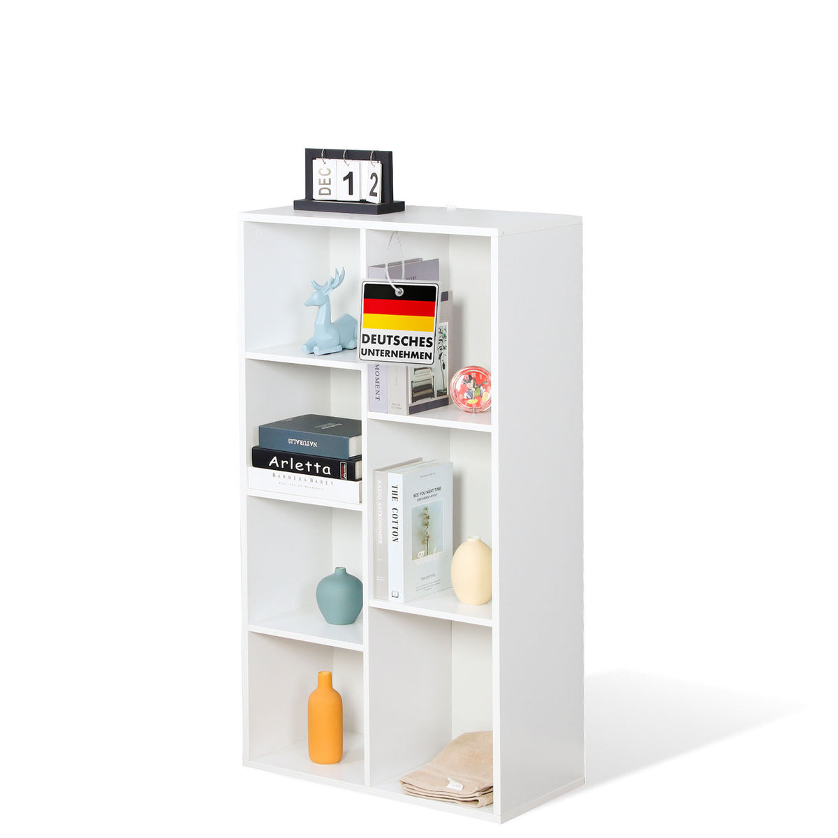 F1_Weiß, 59,6 x 29 x 108 cm, 7 Fächer