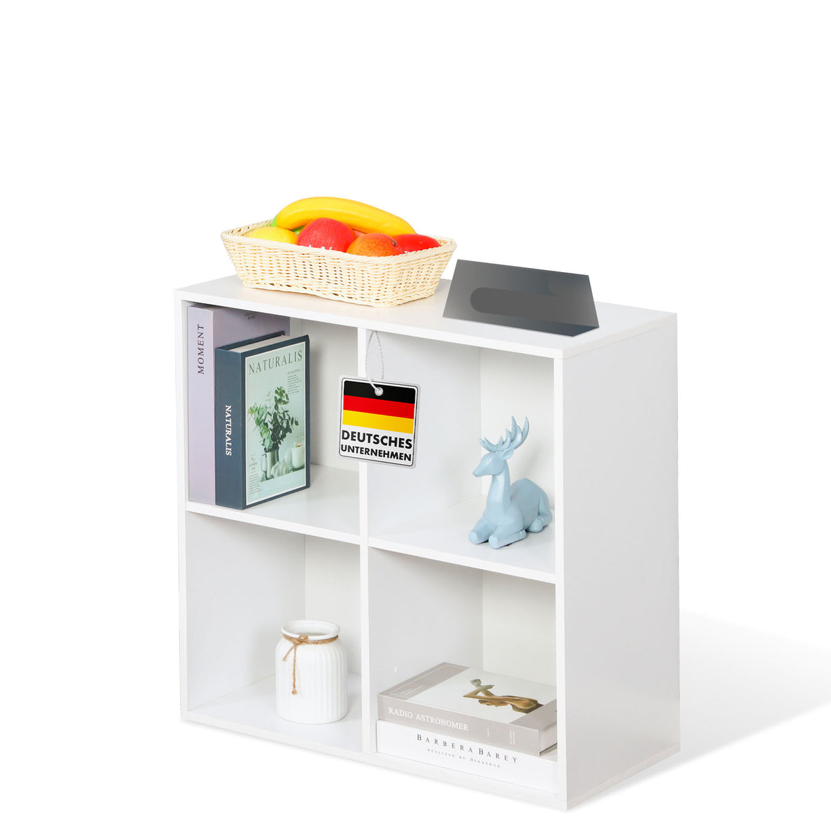 F1_Weiß, 59,6 x 29 x 59,8 cm, 4 Fächer