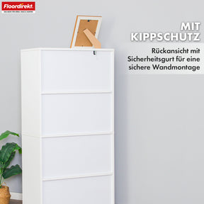 T6_Weiß, 60 x 30 x 120,5 cm, 8 Fächer