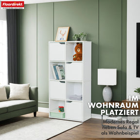 A1_Weiß, 60 x 30 x 120,5 cm, 8 Fächer