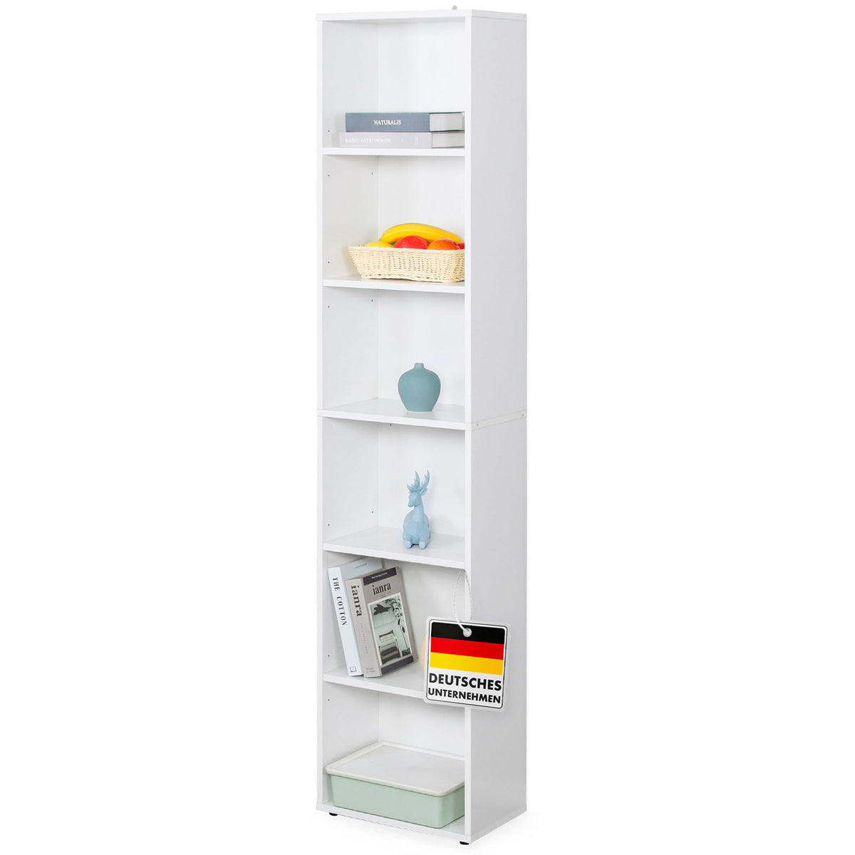 F1_Weiß, 40 x 24 x 178.5 cm (6 Etagen)