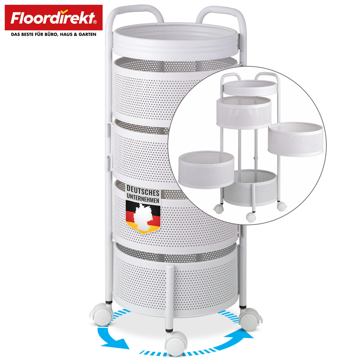 F1_Weiß - 28 x 28 x 72 cm (5 Etagen)