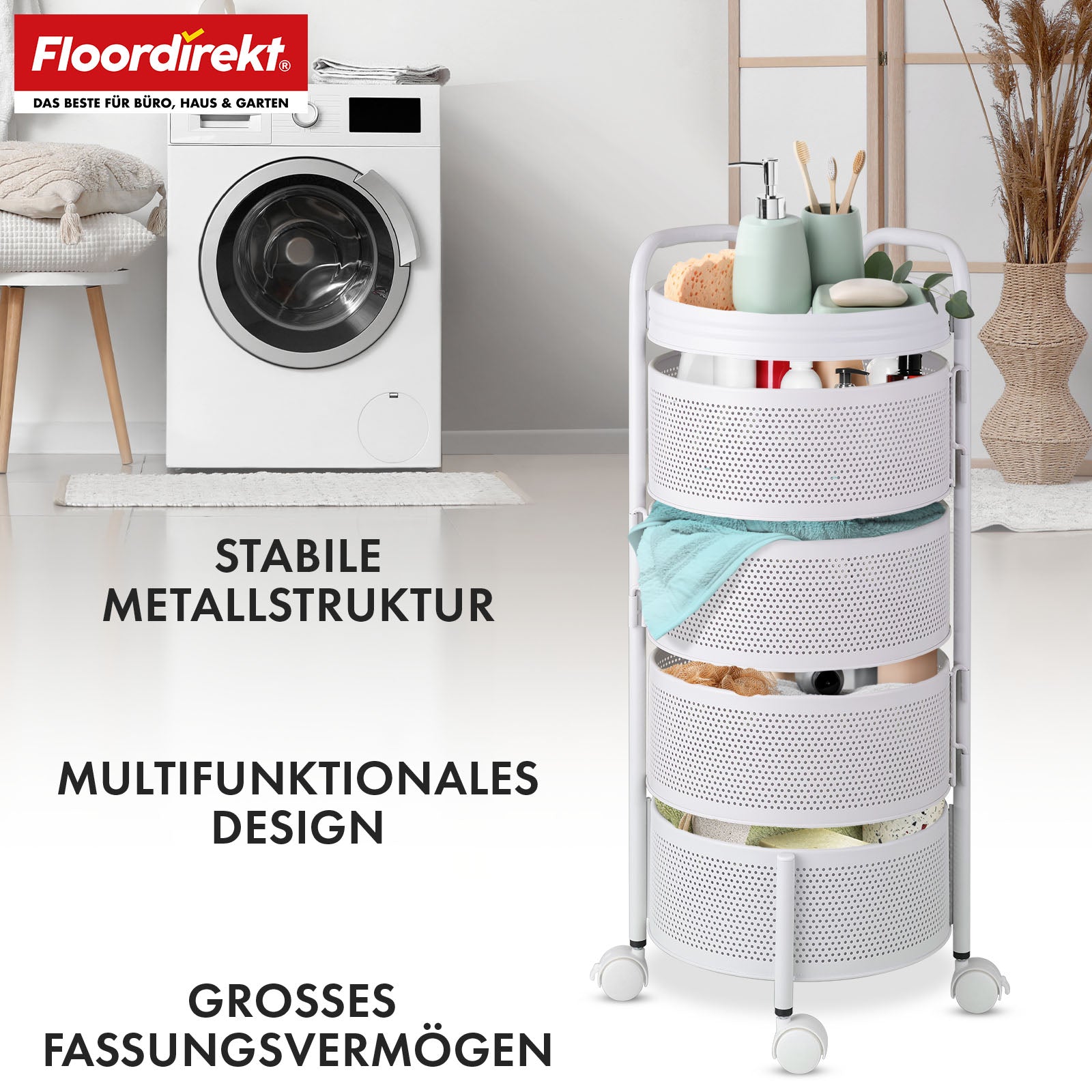 T5_Weiß - 28 x 28 x 72 cm (5 Etagen)