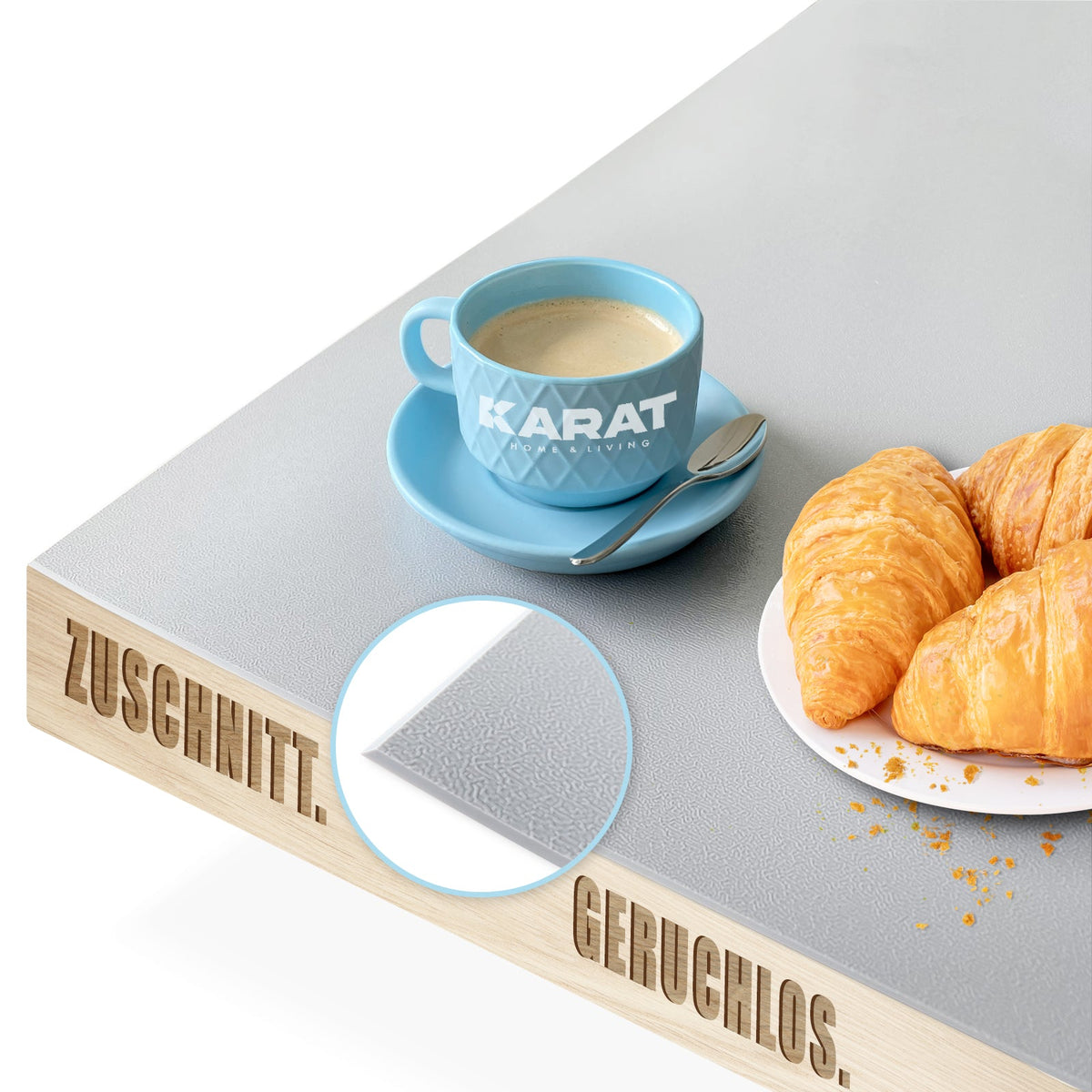 ✂ Tischfolie in verschiedenen Farben mit abgeschrägter Kante | Empire | Langlebig und einfach zu reinigen | Individueller Zuschnitt