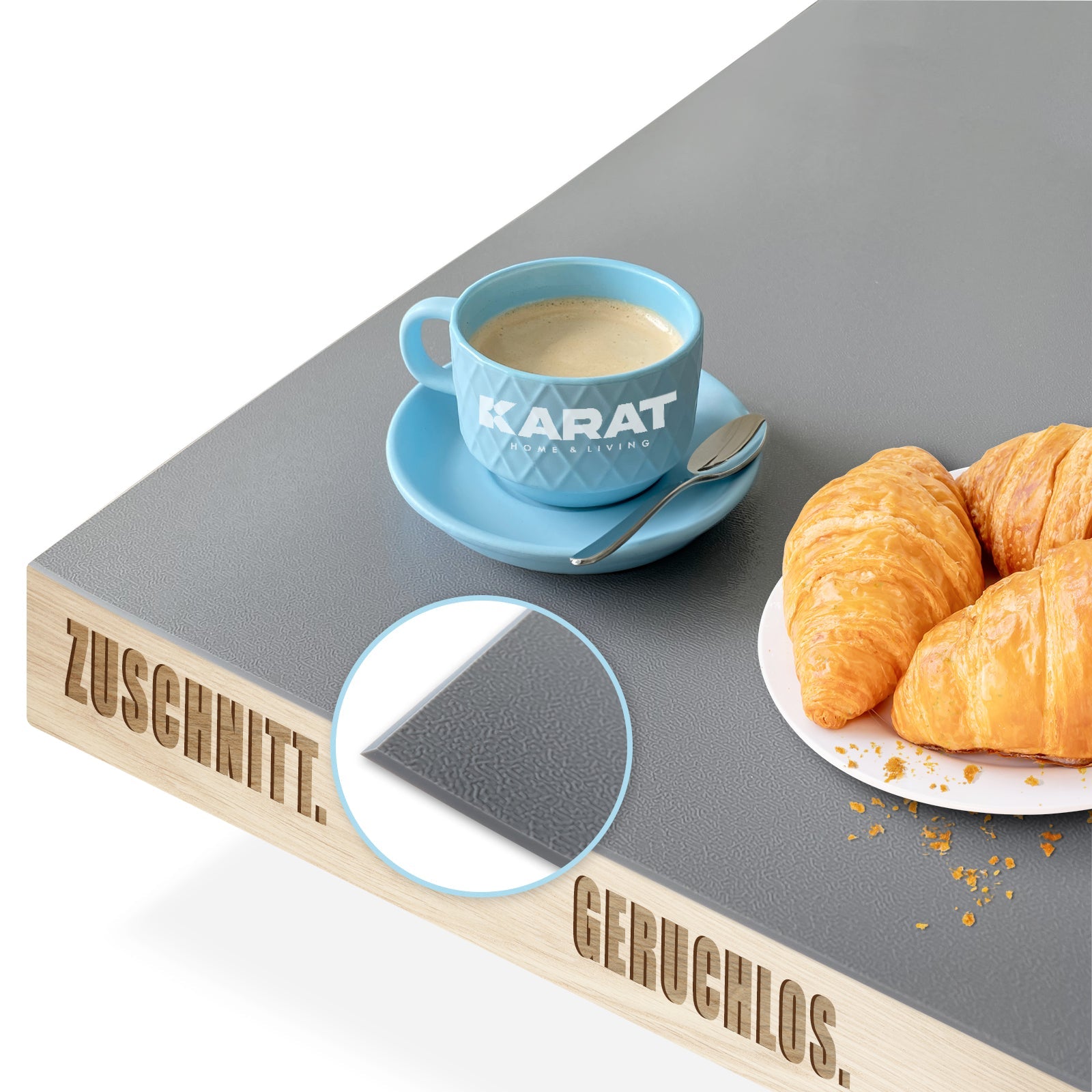 ✂ Tischfolie in verschiedenen Farben mit abgeschrägter Kante | Empire | Langlebig und einfach zu reinigen | Individueller Zuschnitt