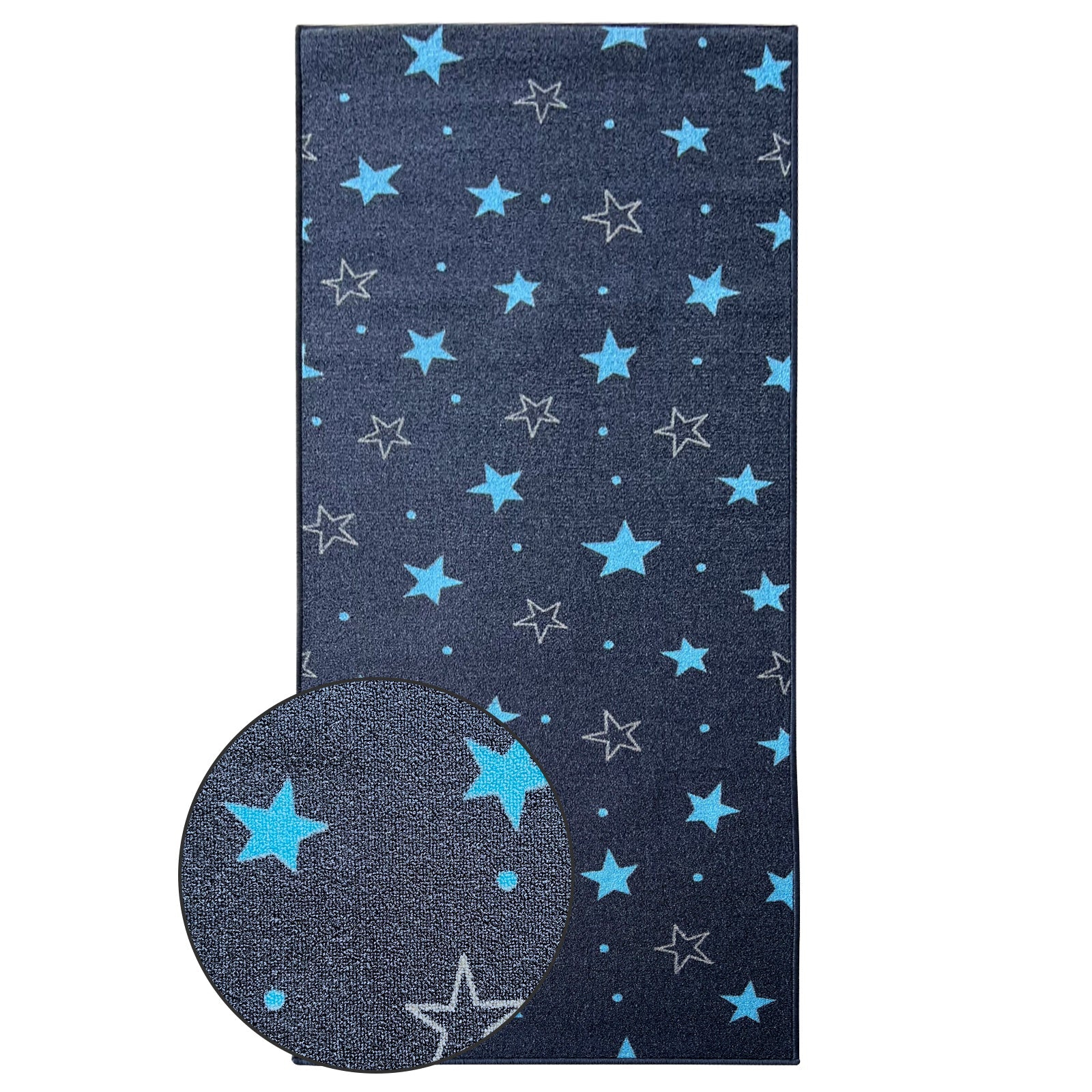✂ Teppichläufer Dots&Stars | Kinderteppich für Jungen und Mädchen | Robust und Pflegeleicht |  In zwei Designs