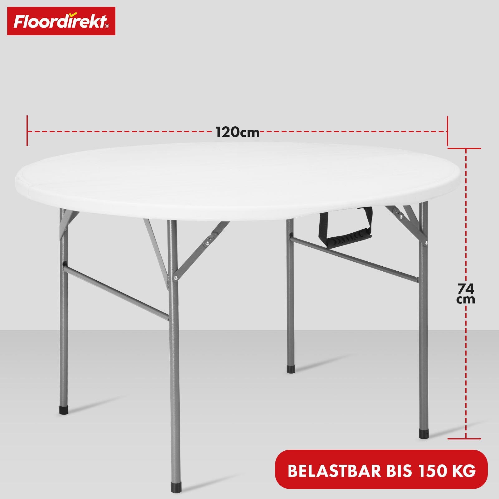 Campingklapptisch Ecd-Germany – 120x60 Cm, Aluminium, Höhenverstellbar, Weiß/creme Ecd-Germany Campingtisch 120x60