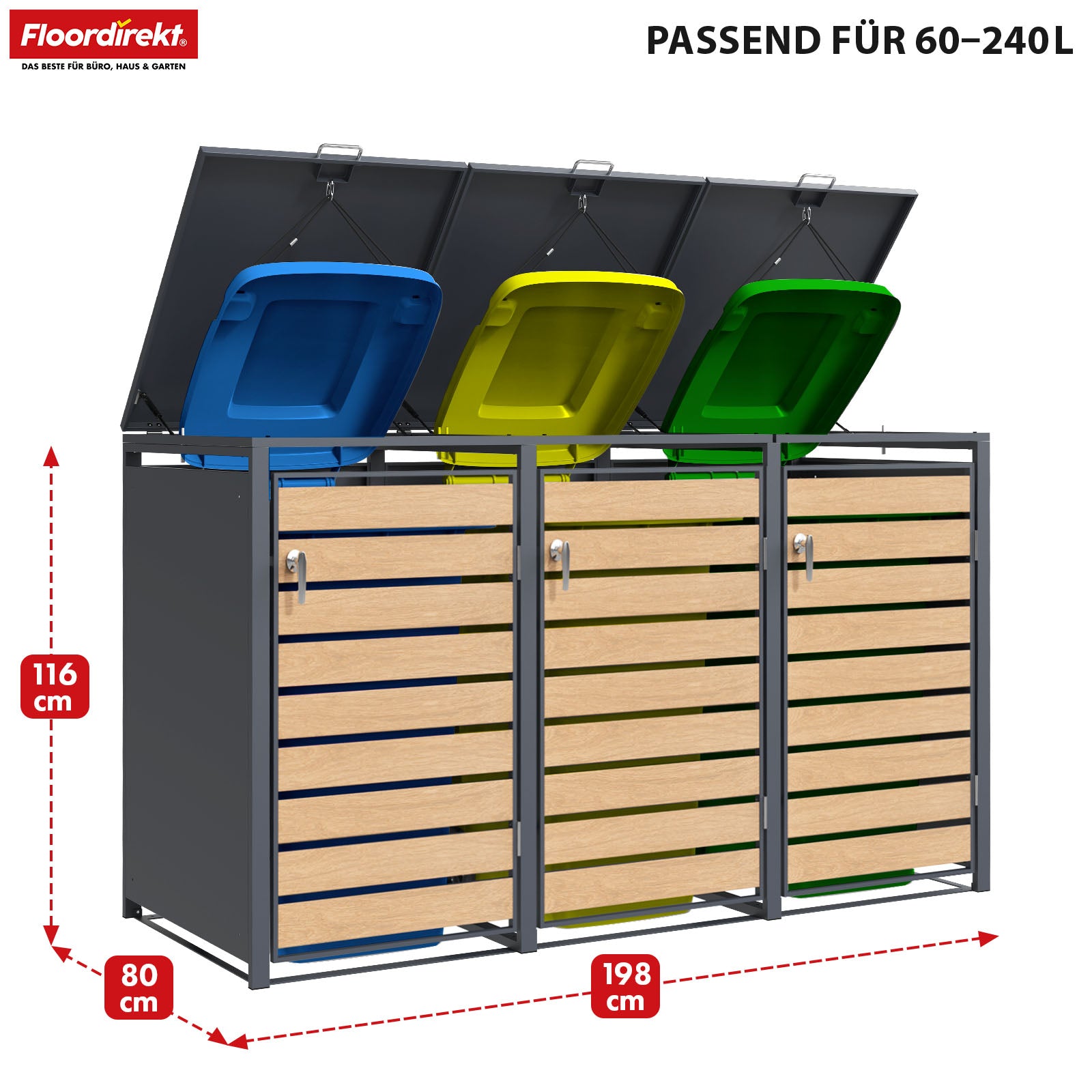 T1_Anthrazit mit Holzdekor, für 3 Tonnen