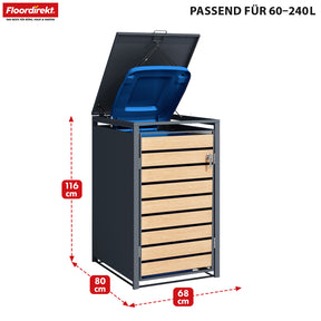 T1_Anthrazit mit Holzdekor, für 1 Tonne