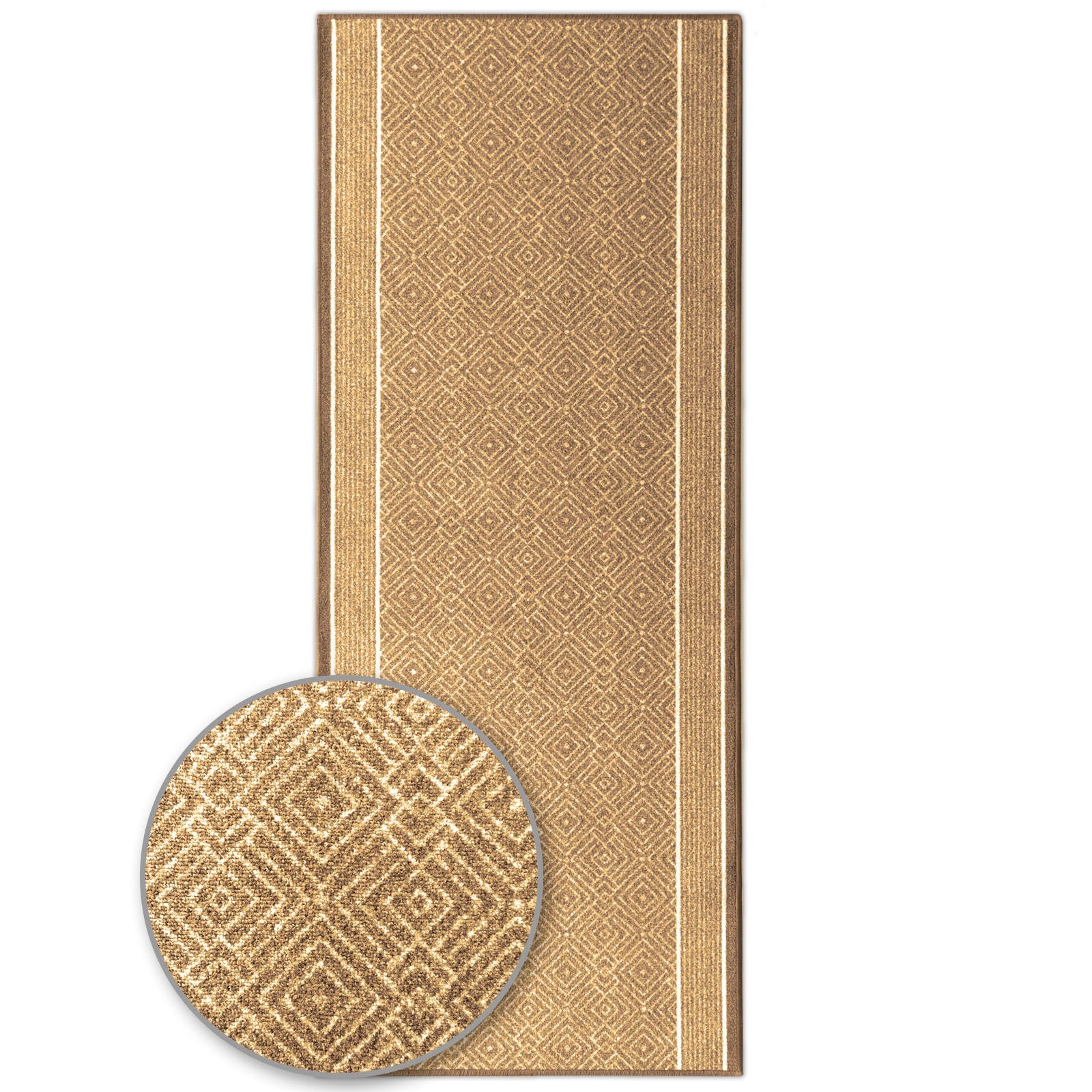 ✂ Teppich-Läufer nach Maß | Olymp | Hochwertiger Wohnteppich | Modernes Rauten-Design | In Vier Farben erhältlich