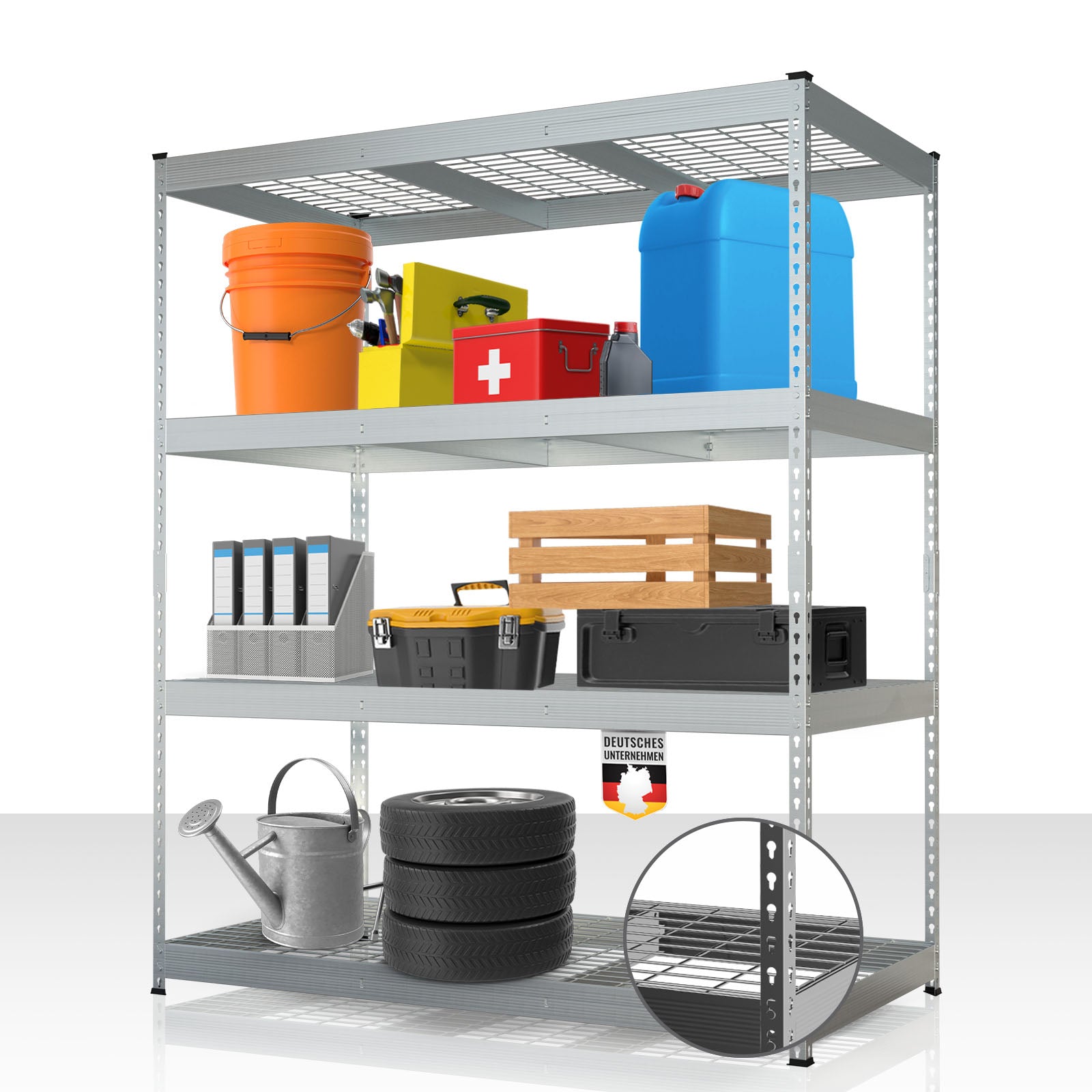 F1_Verzinkt - 160 x 150 x 80 cm - 4 Etagen