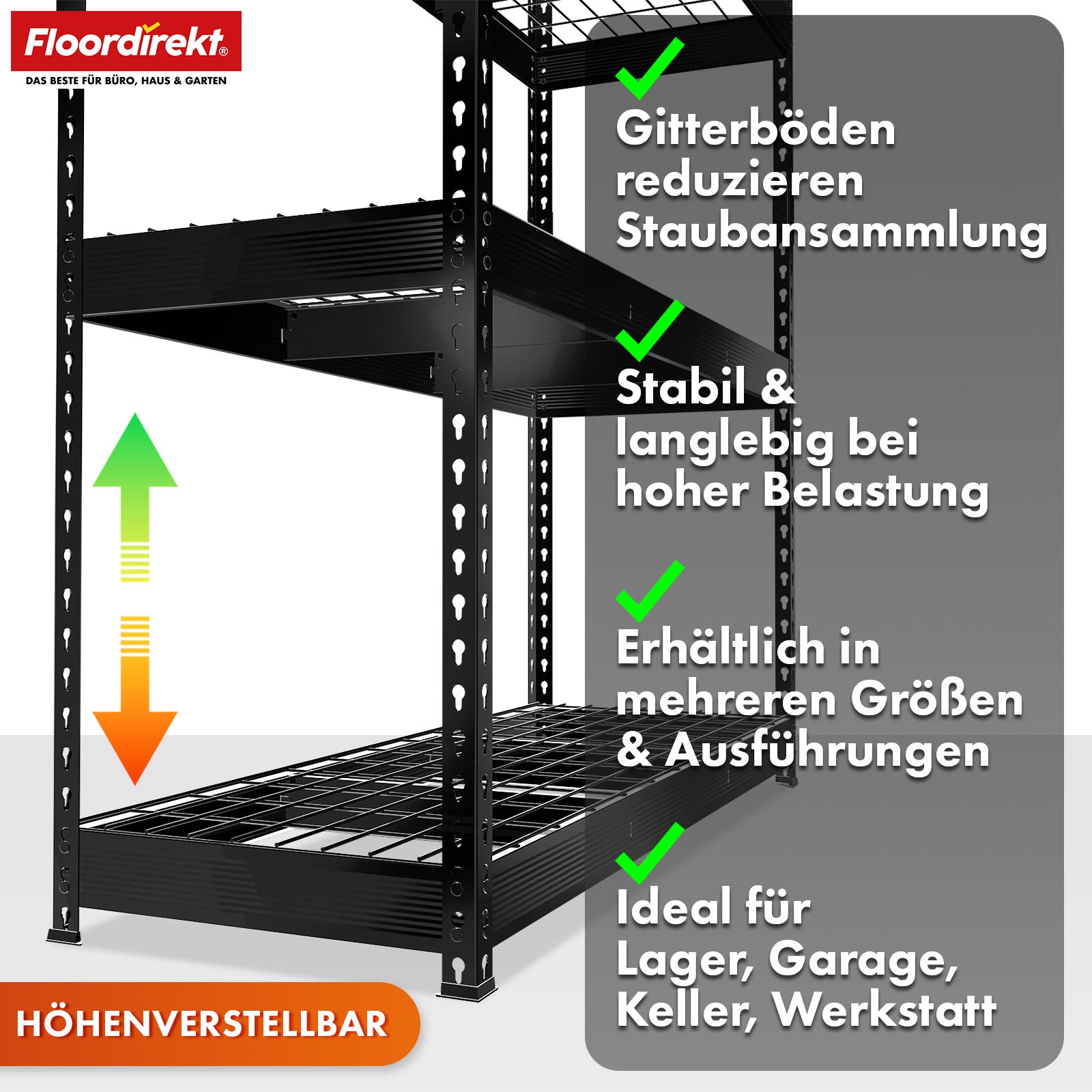 T4_Schwarz - 180 x 120 x 45 cm - 4 Etagen