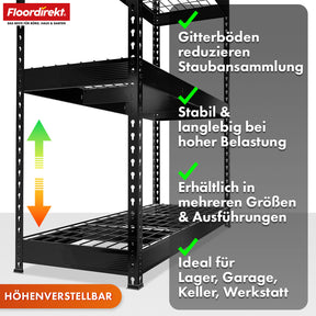 T4_Schwarz - 180 x 120 x 45 cm - 4 Etagen