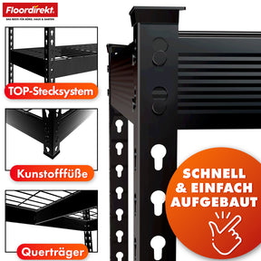 T3_Schwarz - 180 x 160 x 60 cm - 4 Etagen