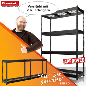 T6_Schwarz - 180 x 160 x 60 cm - 4 Etagen