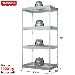 T1_Verzinkt - 180 x 90 x 60 cm - 4 Etagen