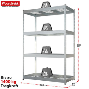 T1_Verzinkt - 180 x 120 x 60 cm - 4 Etagen