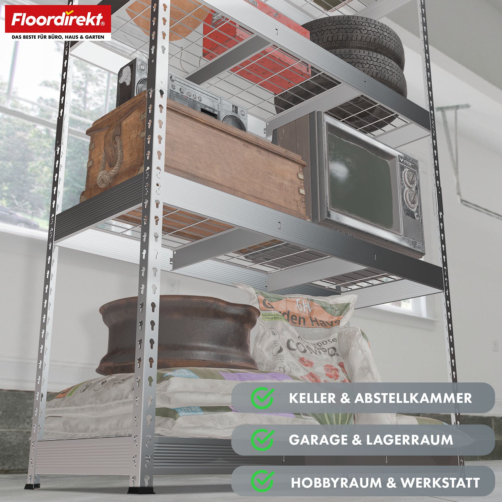 T7_Verzinkt - 180 x 120 x 60 cm - 4 Etagen