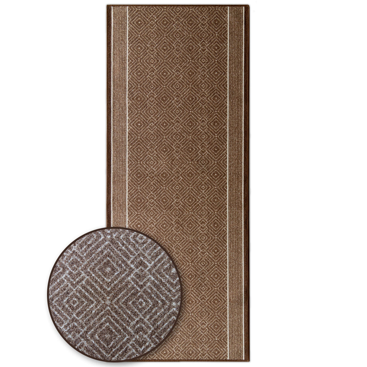 ✂ Teppich-Läufer nach Maß | Olymp | Hochwertiger Wohnteppich | Modernes Rauten-Design | In Vier Farben erhältlich