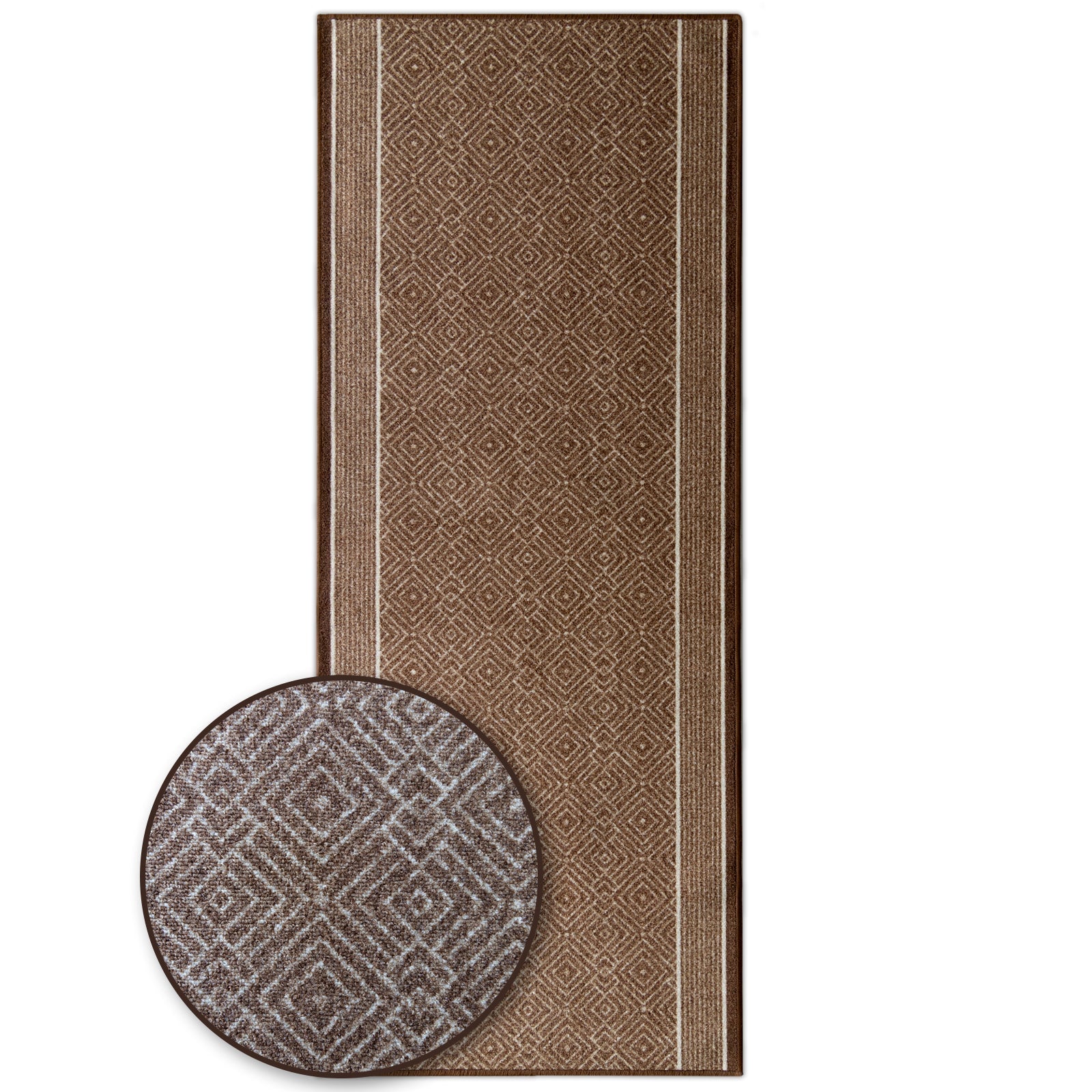 ✂ Teppich-Läufer nach Maß | Olymp | Hochwertiger Wohnteppich | Modernes Rauten-Design | In Vier Farben erhältlich