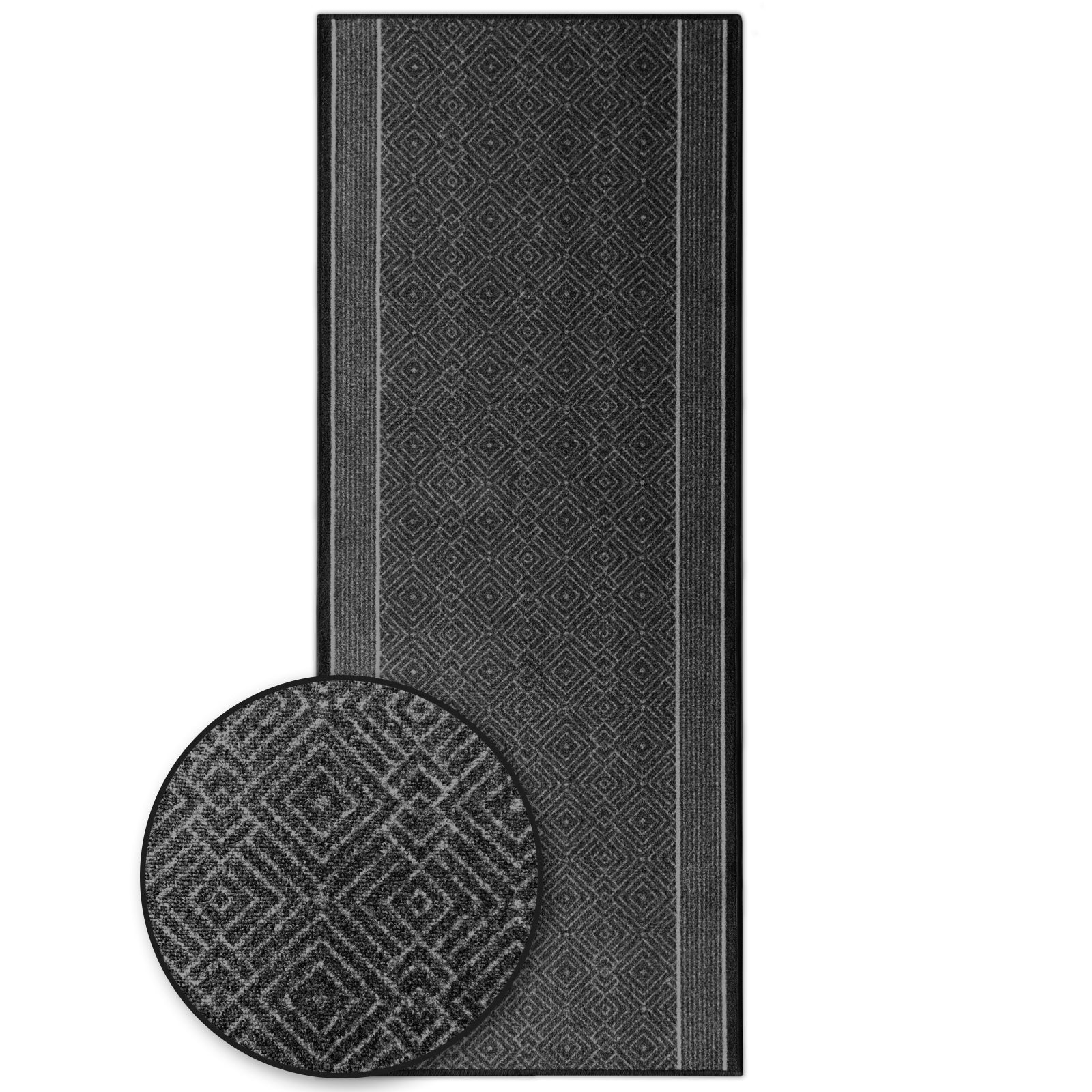 ✂ Teppich-Läufer nach Maß | Olymp | Hochwertiger Wohnteppich | Modernes Rauten-Design | In Vier Farben erhältlich