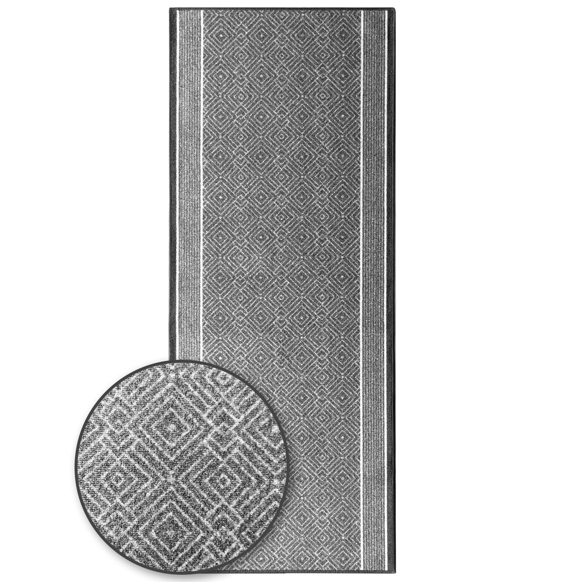 ✂ Teppich-Läufer nach Maß | Olymp | Hochwertiger Wohnteppich | Modernes Rauten-Design | In Vier Farben erhältlich