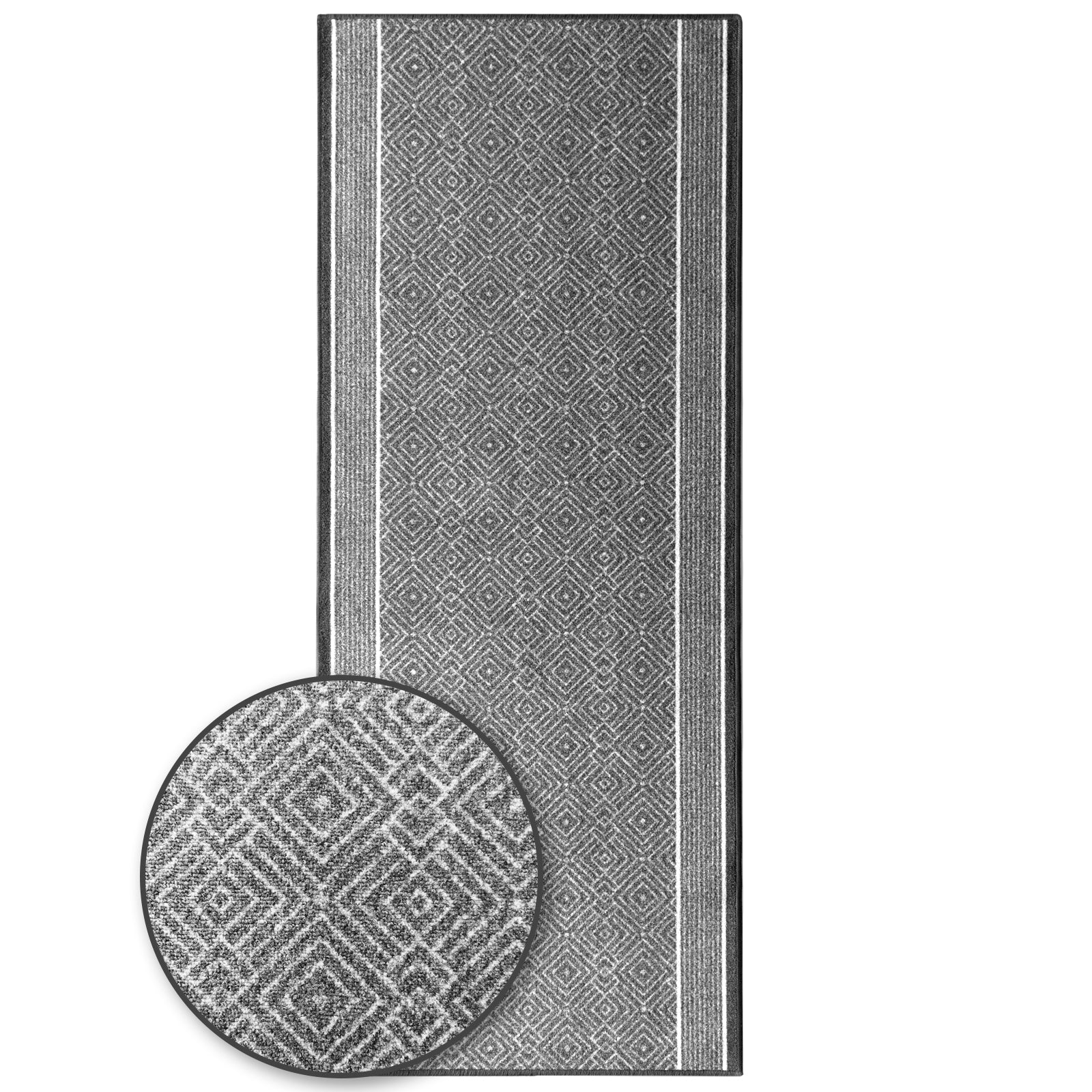 ✂ Teppich-Läufer nach Maß | Olymp | Hochwertiger Wohnteppich | Modernes Rauten-Design | In Vier Farben erhältlich